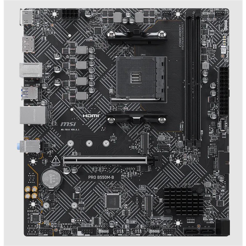 PRO B550M-B DDR4 4600MHZ 1XHDMI 2XM.2 MATX AM4 ( AM4 5000/5000G/4000G/3000/3000G SERİLERİ İLE UYUMLU)
