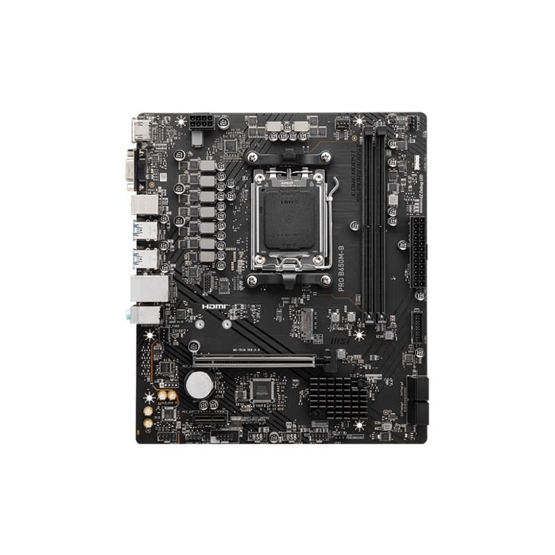 PRO B650M-B DDR5 6800MHZ 1XVGA 1XHDMI 1XM.2 USB 3.2 MATX AM5 ( AM5 9000/8000/7000 SERİLERİ İLE UYUMLU)