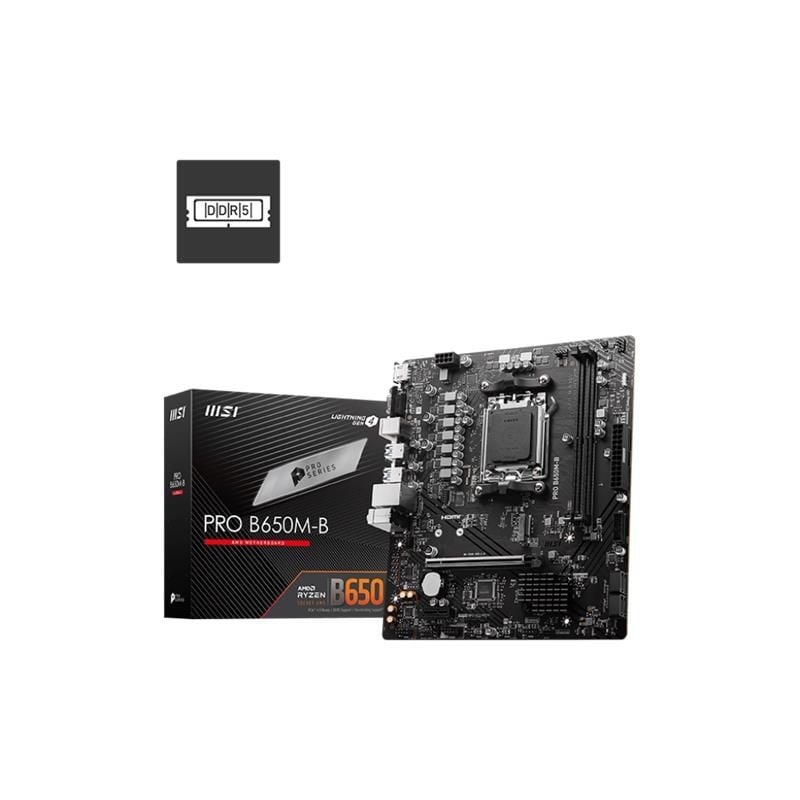 PRO B650M-B DDR5 6800MHZ 1XVGA 1XHDMI 1XM.2 USB 3.2 MATX AM5 ( AM5 9000/8000/7000 SERİLERİ İLE UYUMLU)
