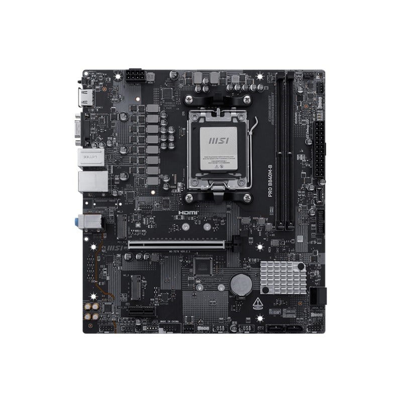 PRO B840M-B DDR5 8000MT/S 1XHDMI 2XM.2 USB-C MATX AM5 ( AM5 9000/8000/7000 SERİLERİ İLE UYUMLU)