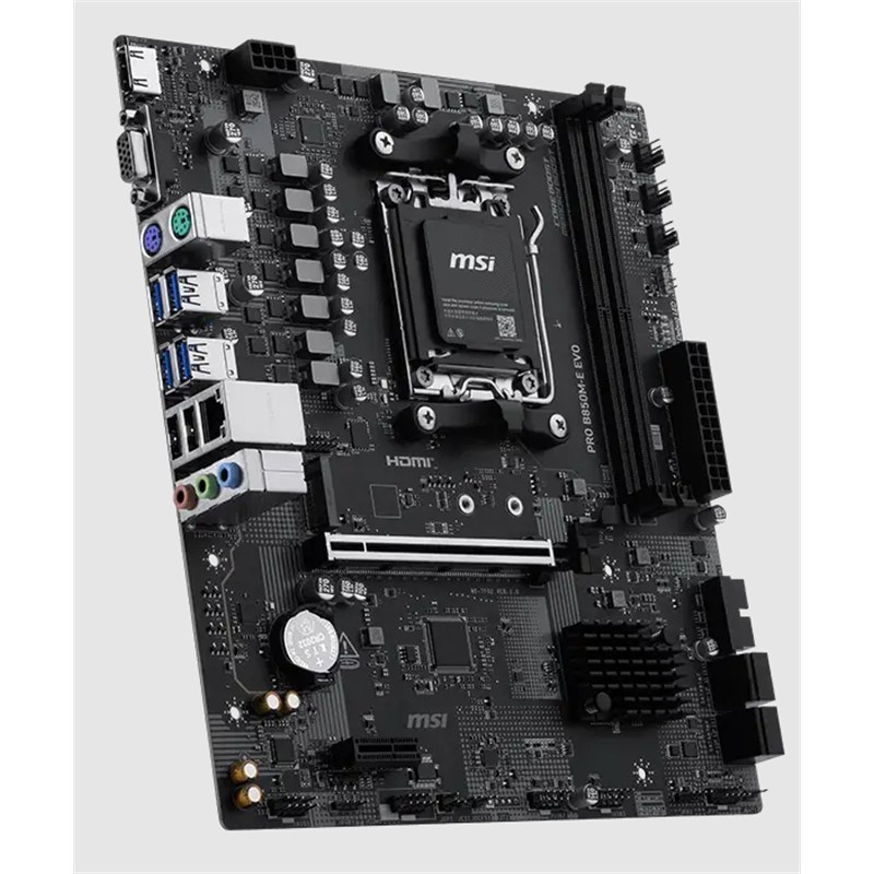 PRO B850M-E EVO DDR5 8200MHZ 1XVGA 1XHDMI 1XM.2 USB MATX AM5 ( AM5 9000/8000/7000 SERİLERİ İLE UYUMLU)