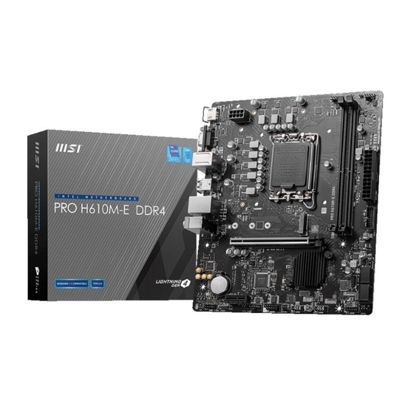 PRO H610M-E DDR4 3200MHZ 1XVGA 1XHDMI 1XM.2 USB 3.2 MATX 1700P (12./ 13. VE 14. NESİL İŞLEMCİ UYUMLU)