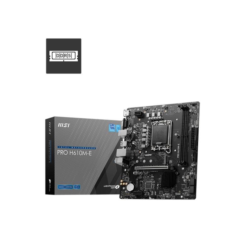 PRO H610M-E DDR5 5600MHZ 1XVGA 1XHDMI 1XM.2 USB 3.2 MATX 1700P (12./ 13. VE 14. NESİL İŞLEMCİ UYUMLU)