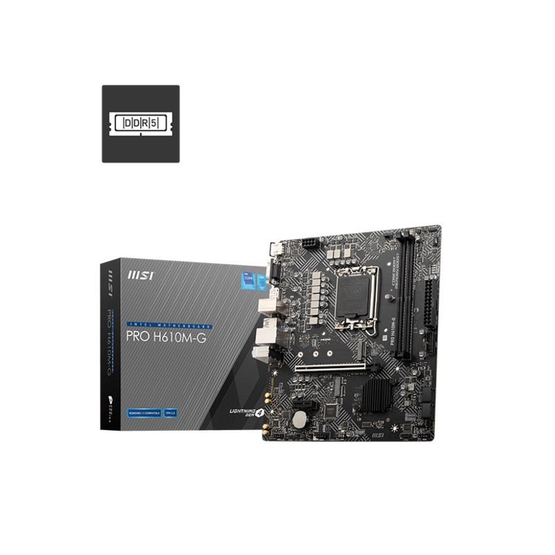 PRO H610M-G DDR5 5600MHZ 1XVGA 1XHDMI 1XDP 1XM.2 USB 3.2 MATX 1700P (12./ 13. VE 14. NESİL İŞLEMCİ UYUMLU)