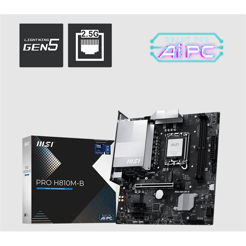 PRO H810M-B DDR5 6400MHZ 1XHDMI 1XDP 1XM.2 MATX 1851P ( ULTRA PROCESSORS SERIES 2)
