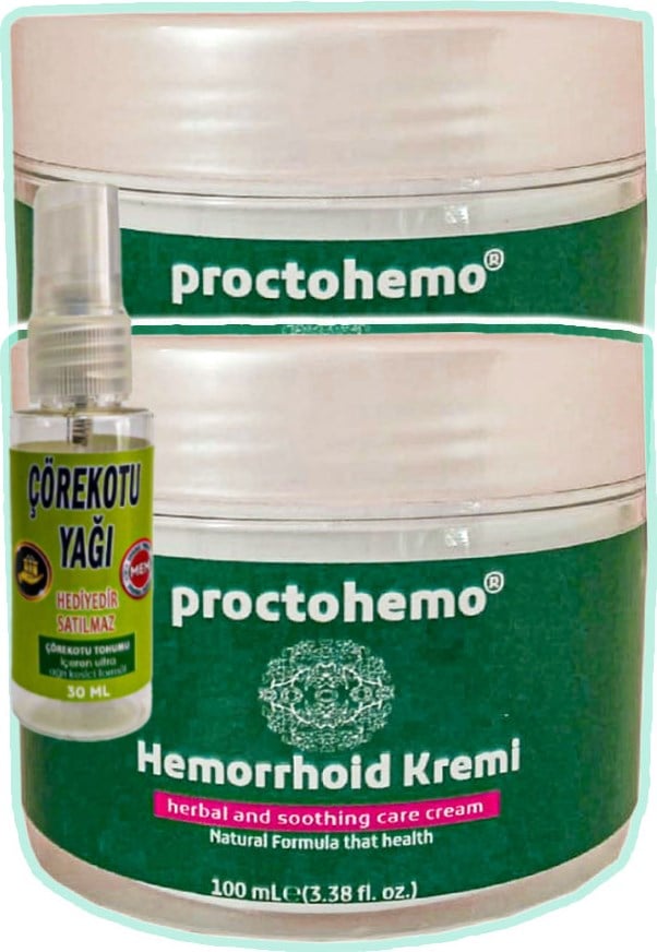 Proctohemo 2 Adet 100 ml Analbakım Kremi + Çörek Otu Yağı Yağı 30 ml