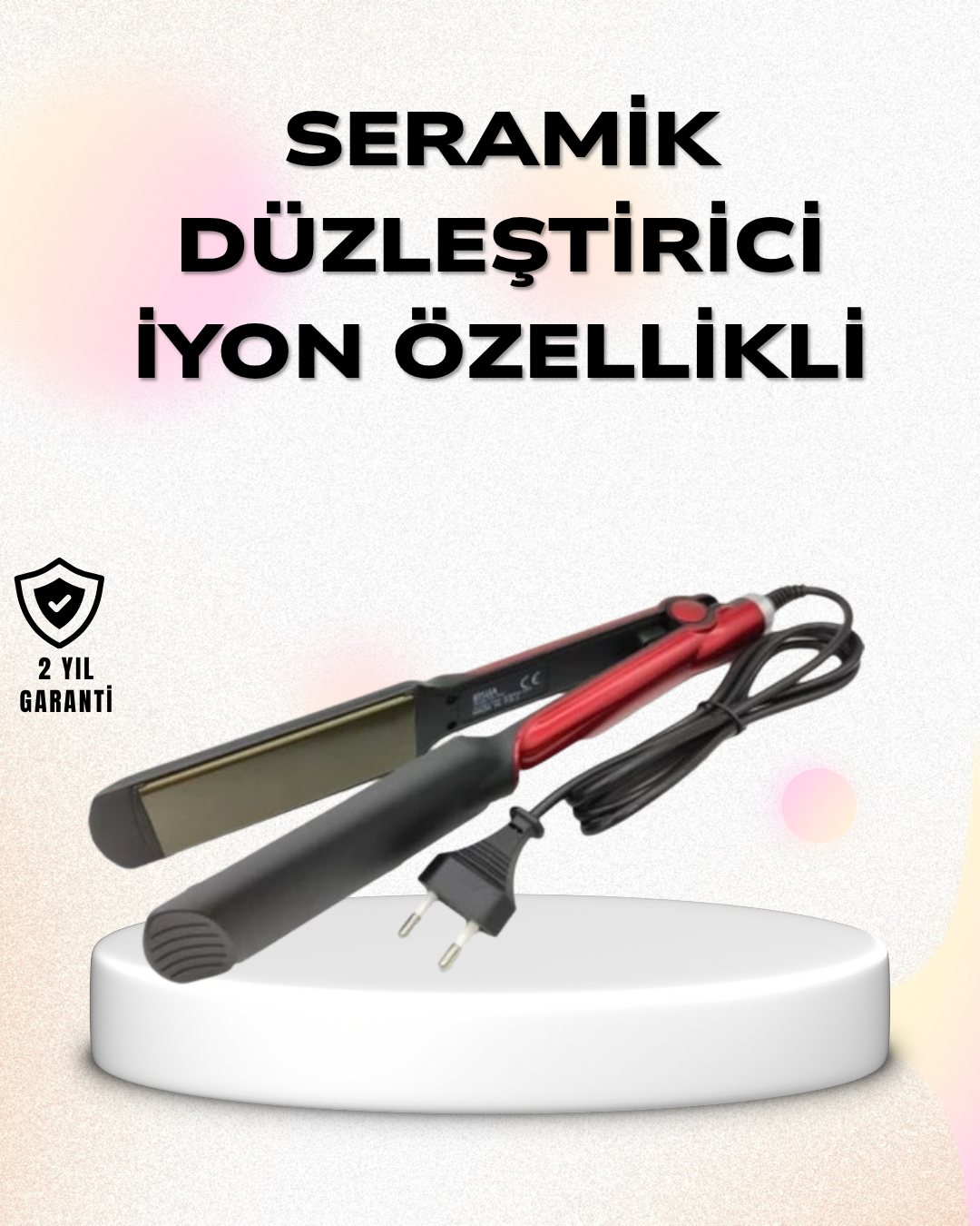Profesyonel Titanyum Saç Düzleştirici – Ayarlanabilir Isı ve Hızlı Isınma Özellikli