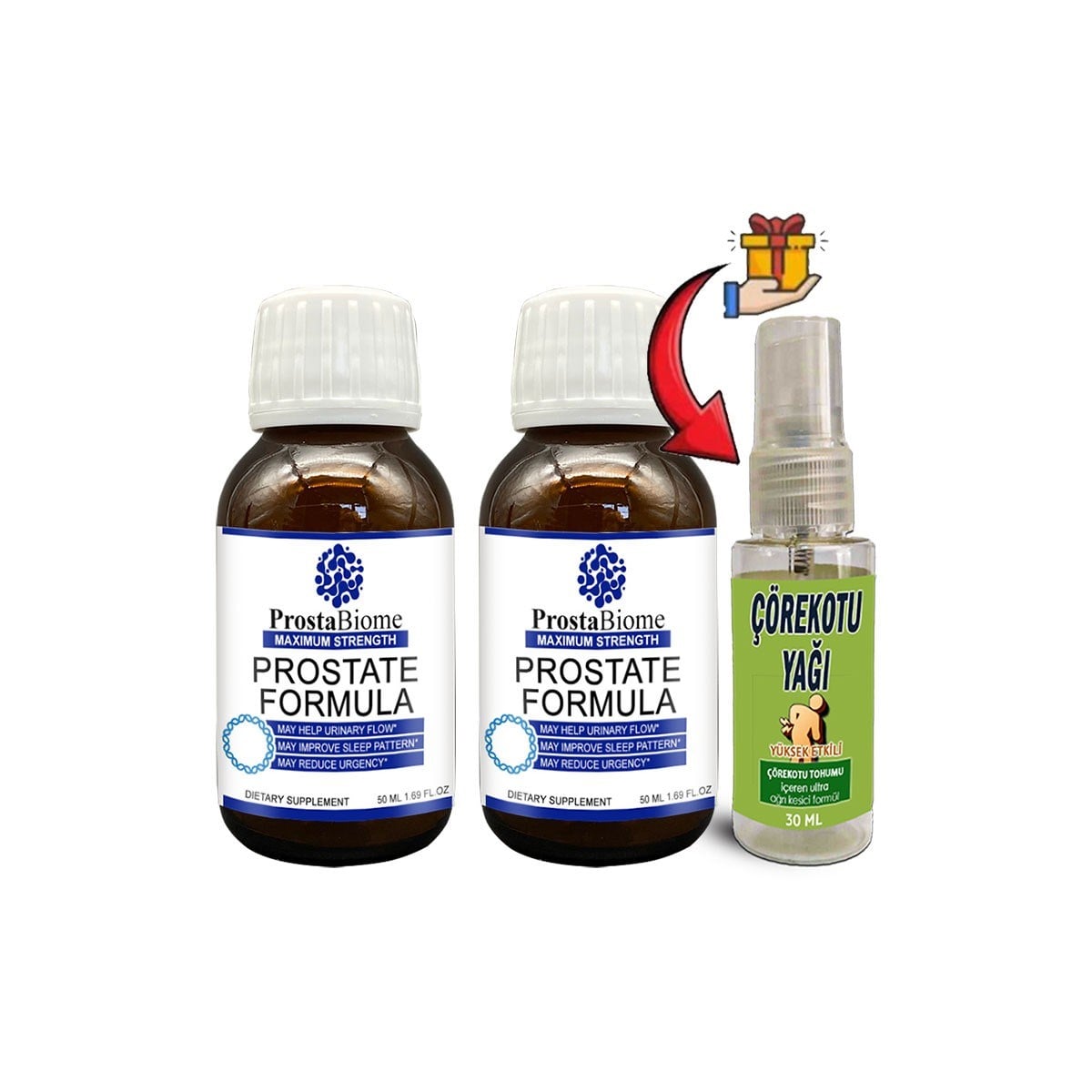 ProstaBiome 2 Tane Erkeklere Özel 50 ml Şurup + 30ml Çörek Otu Yağı