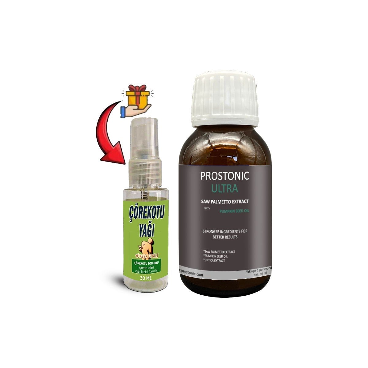 Prostonic Ultra 1 Kutu Erkeklere Sawpalmettolu Kabak Çekirdeği Ekstratlı 50 ml Şurup + Çörek Otu Yağ