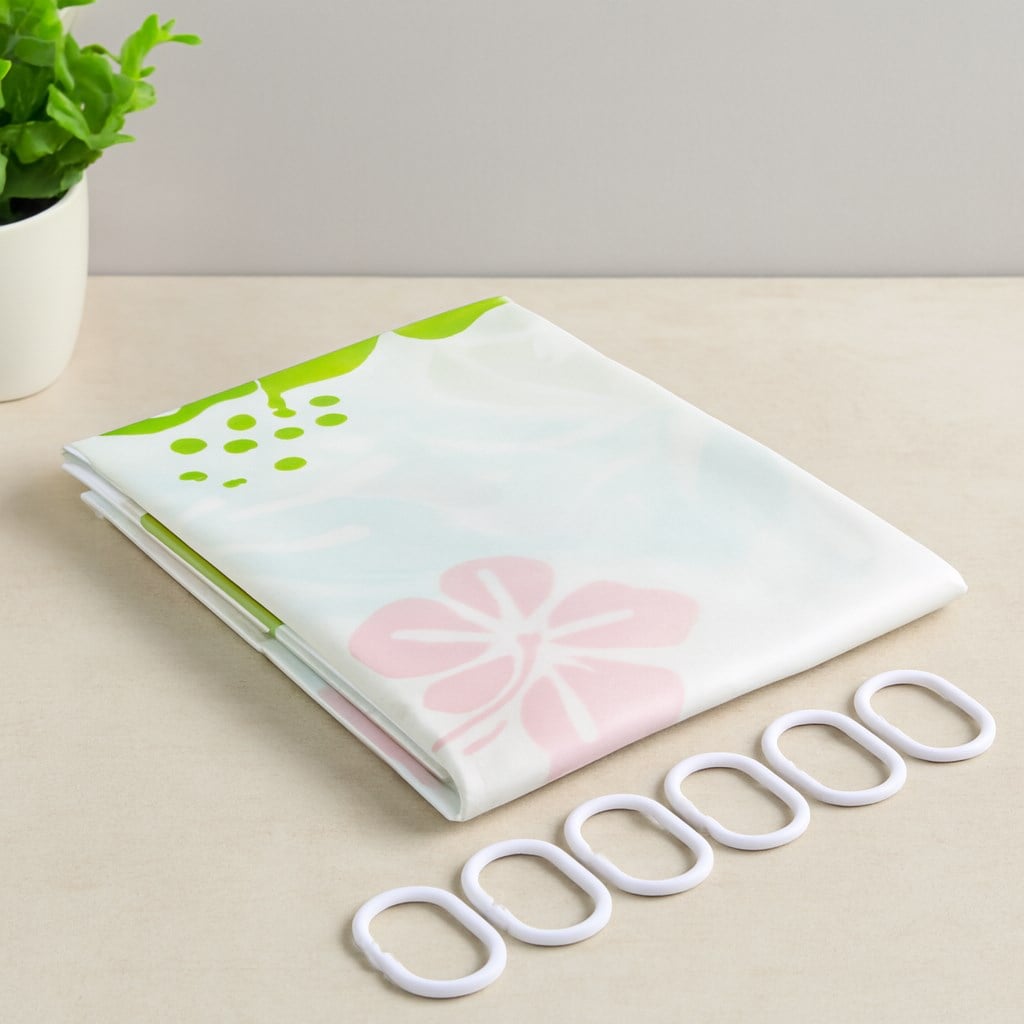 PVC Banyo Duş Perdesi 90x180 cm - 2li, 12 Halka