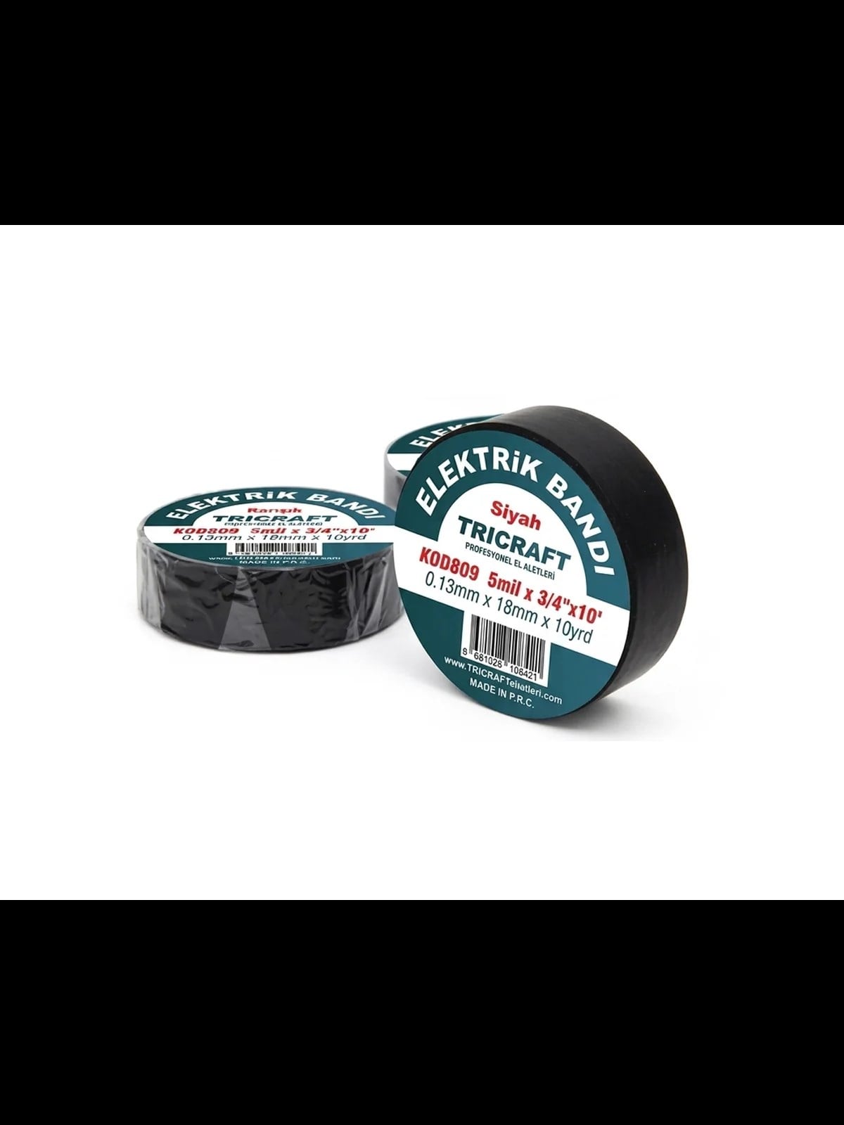 PVC Elektrik Bandı Siyah 18mm x 10yard MES 809