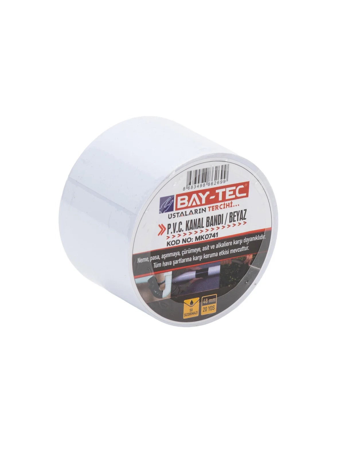 PVC Kanal Bandı Beyaz 48mm x 20yards MK0741