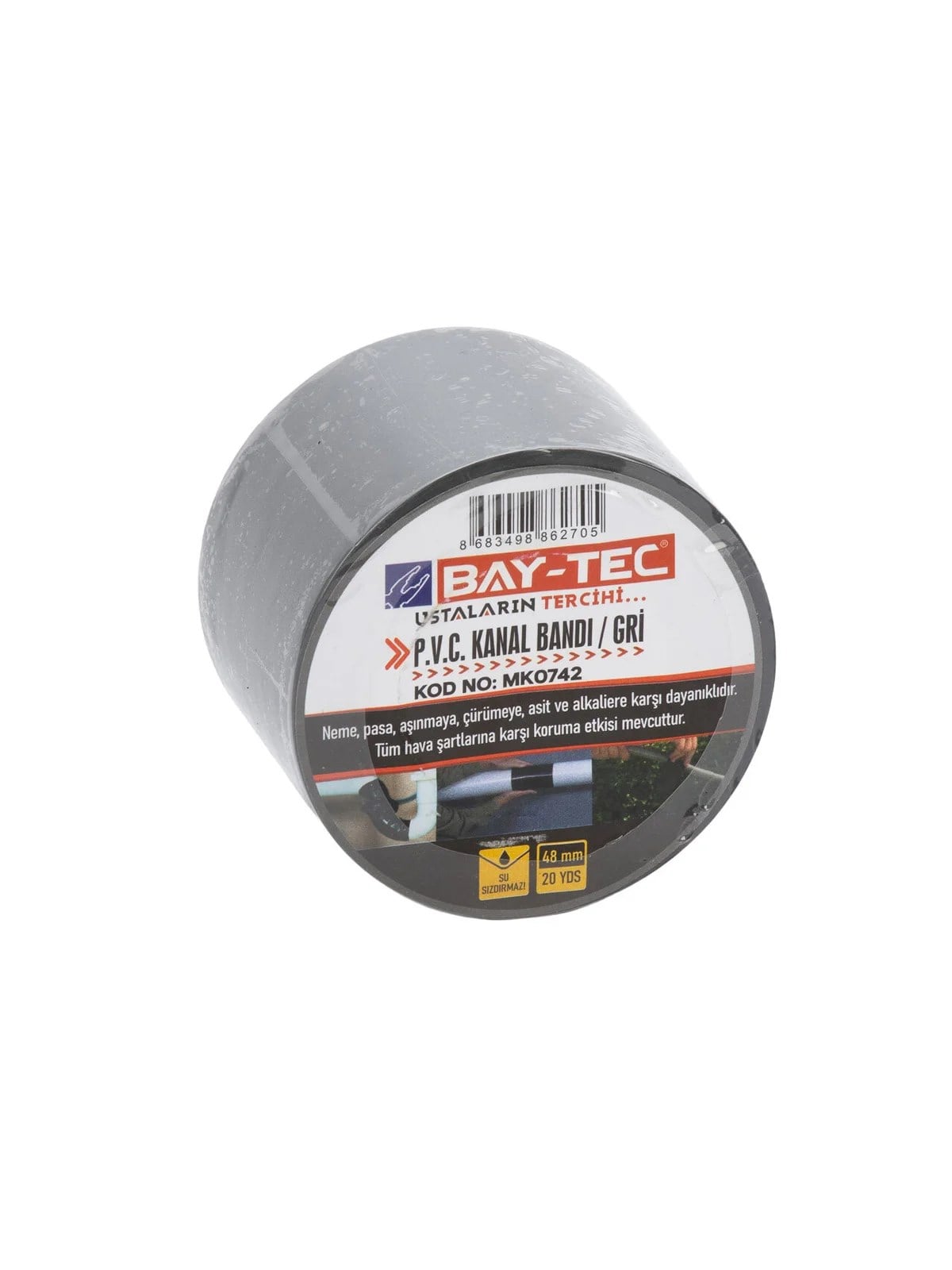 PVC Kanal Bandı Gri 48mm x 20yards MK0742
