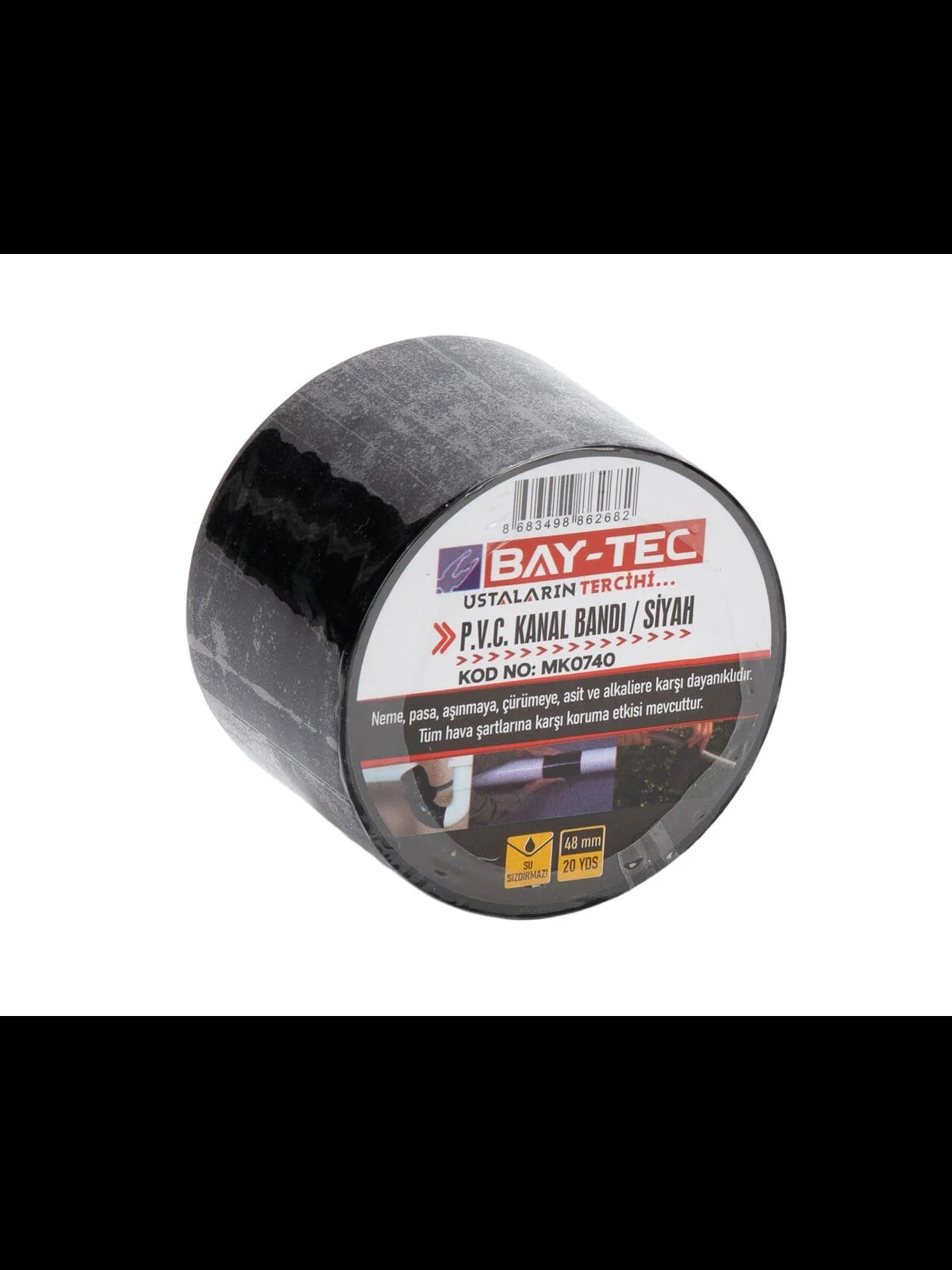 PVC Kanal Bandı Siyah 48mm x 20yards MK0740