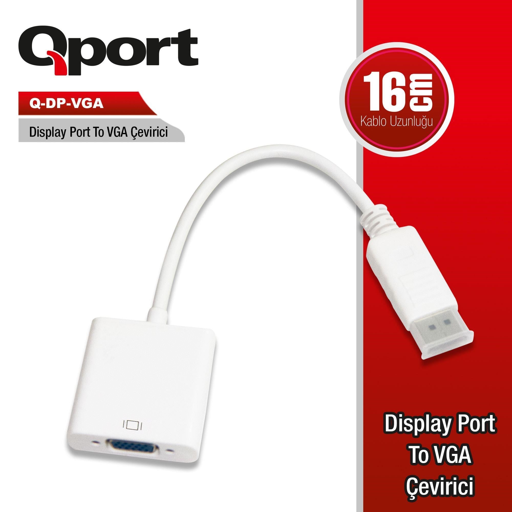 Q-DP-VGA DV DISPLAY PORT TO VGA DÖNÜŞTÜRÜCÜ