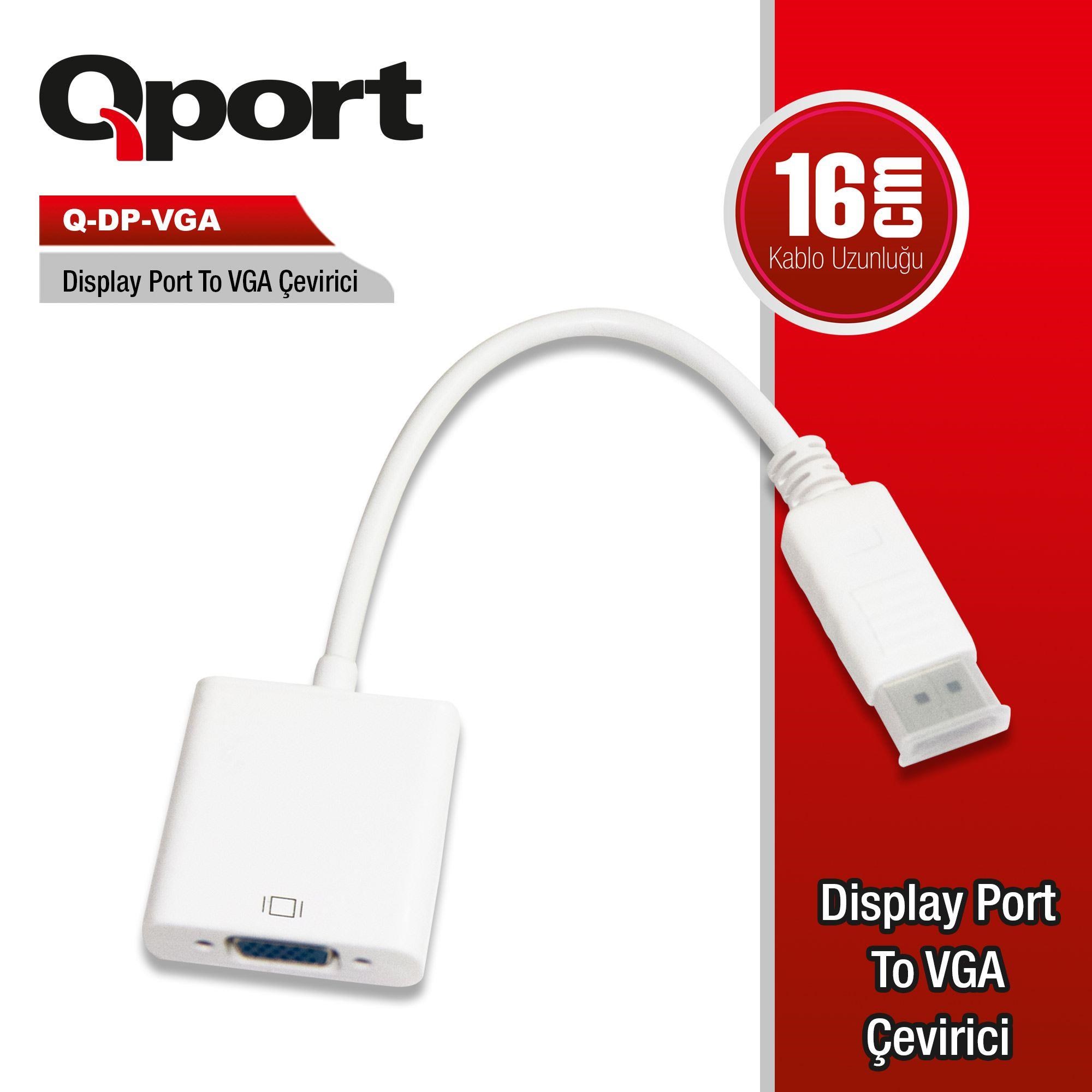 Q-DP-VGA DV DISPLAY PORT TO VGA DÖNÜŞTÜRÜCÜ