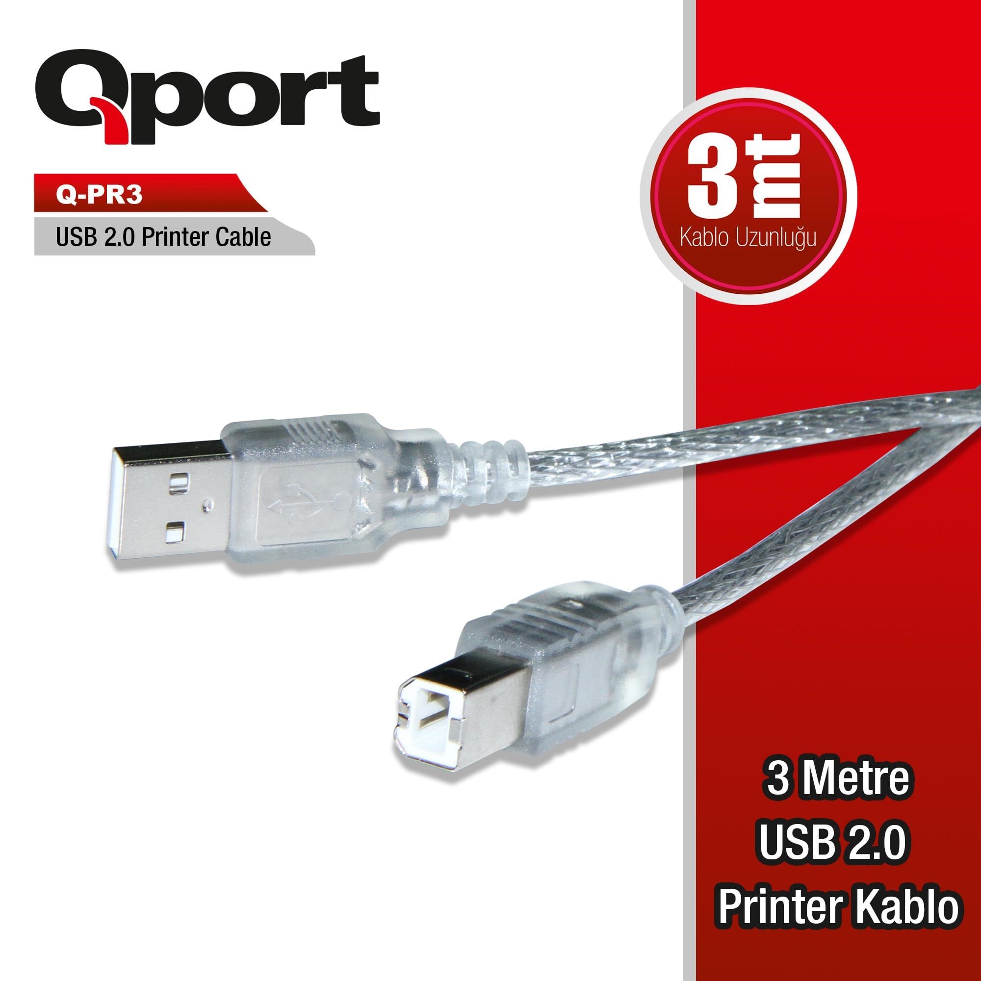 Q-PR3 USB 2.0 3M PRINTER KABLOSU