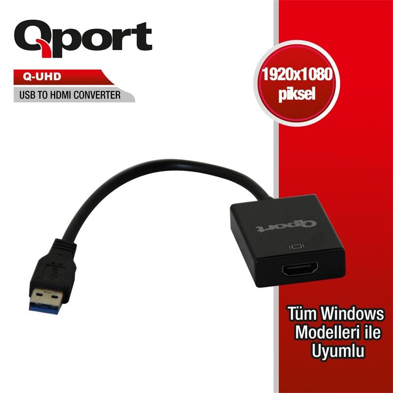 Q-UHD USB 3.0 TO HDMI DÖNÜŞTÜRÜCÜ