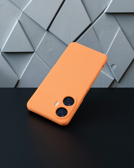 Realme C55 Kılıf Nano İçi Kadife Silikon - Turuncu