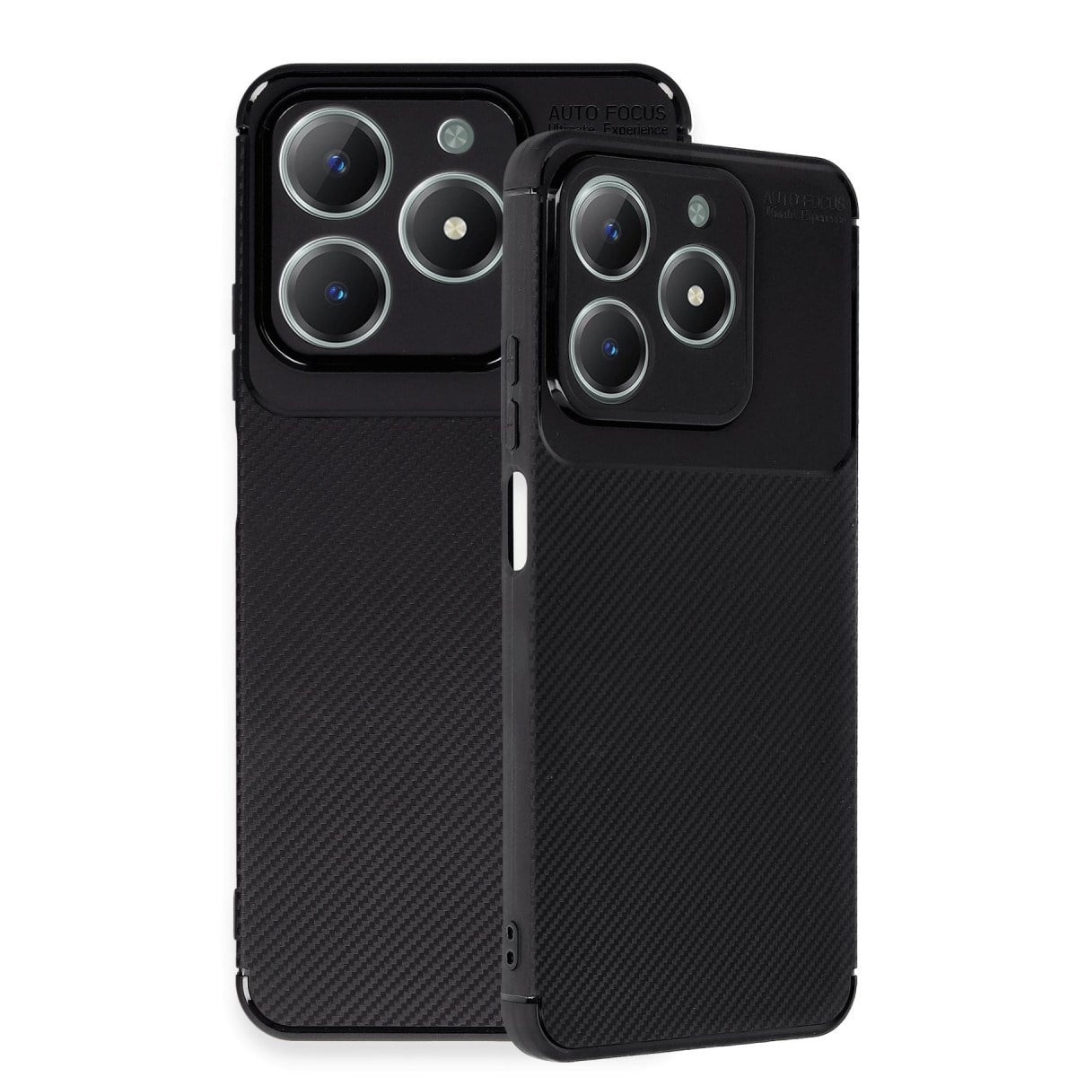 Realme C61 Kılıf Auto Focus Karbon Kapak - Siyah