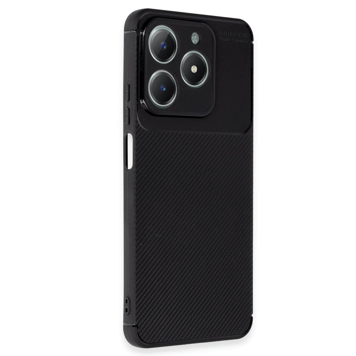 Realme C61 Kılıf Auto Focus Karbon Kapak - Siyah