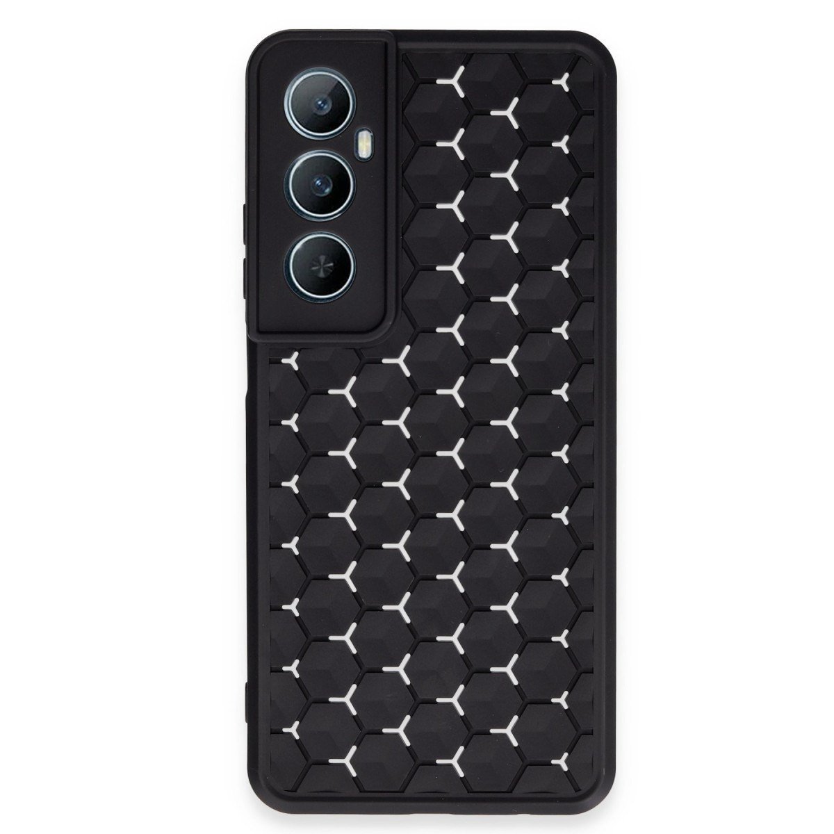 Realme C65 Kılıf Petek Silikon Kapak - Siyah