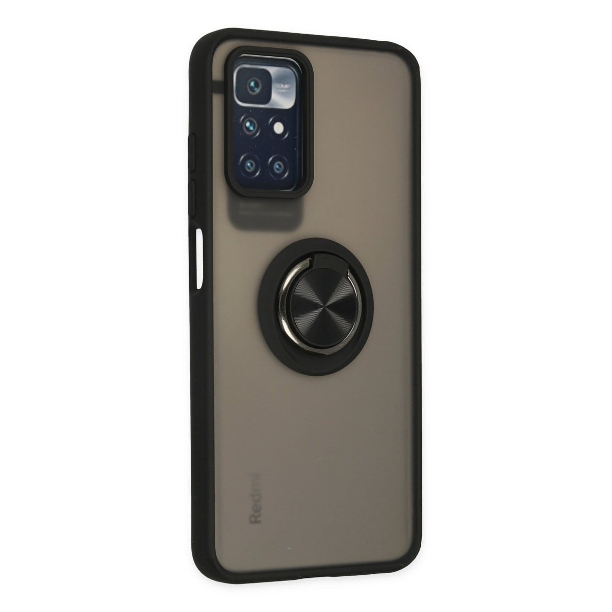 Redmi 10 2022 Kılıf Montreal Yüzüklü Silikon Kapak - Siyah
