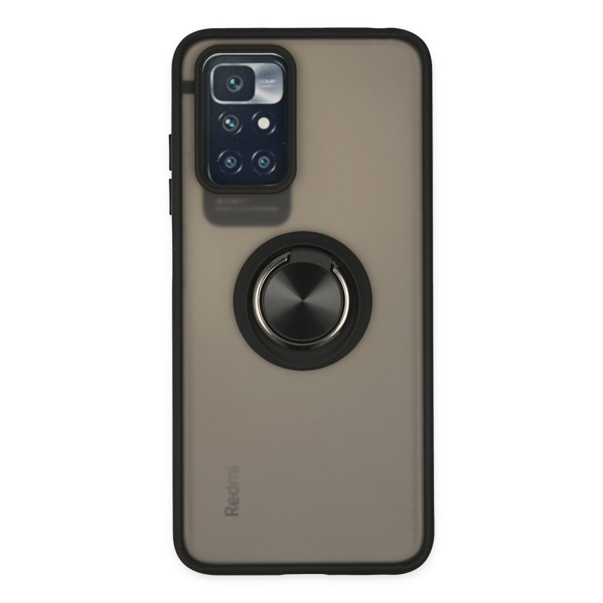 Redmi 10 2022 Kılıf Montreal Yüzüklü Silikon Kapak - Siyah