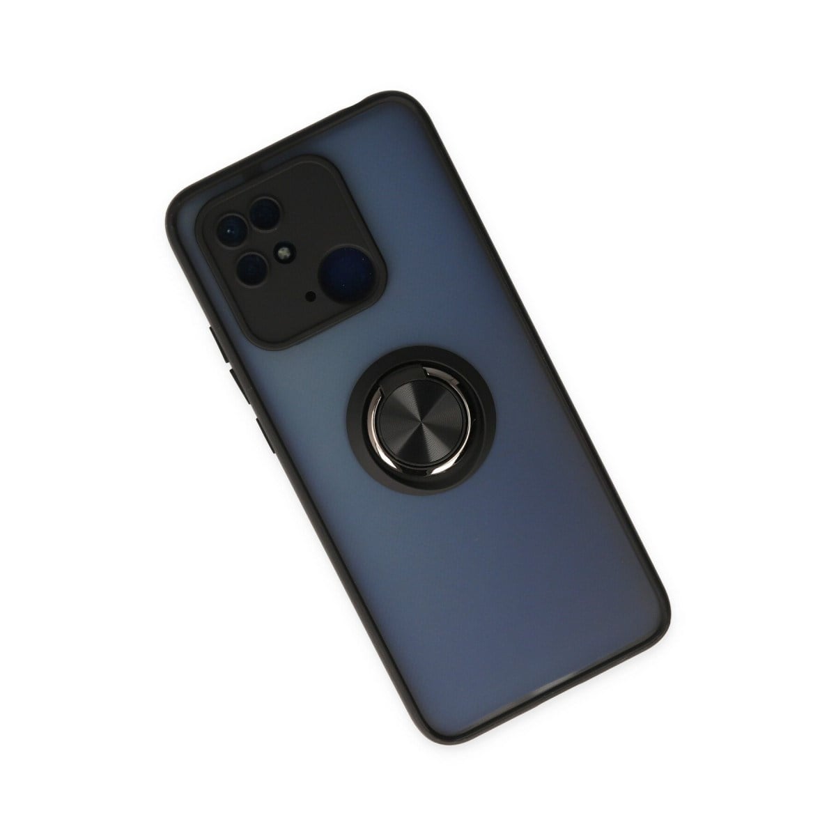Redmi 10C Kılıf Montreal Yüzüklü Silikon Kapak - Siyah