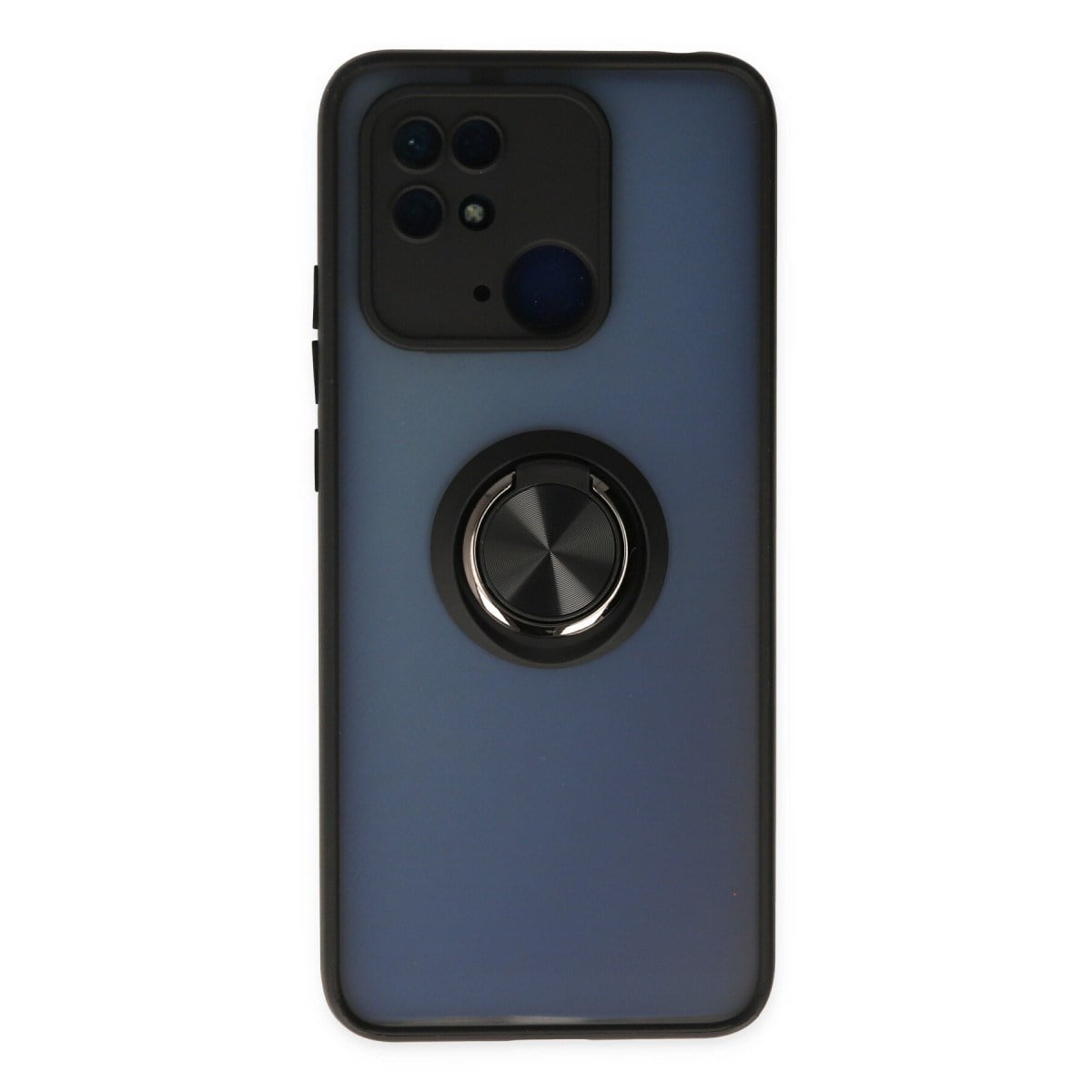 Redmi 10C Kılıf Montreal Yüzüklü Silikon Kapak - Siyah