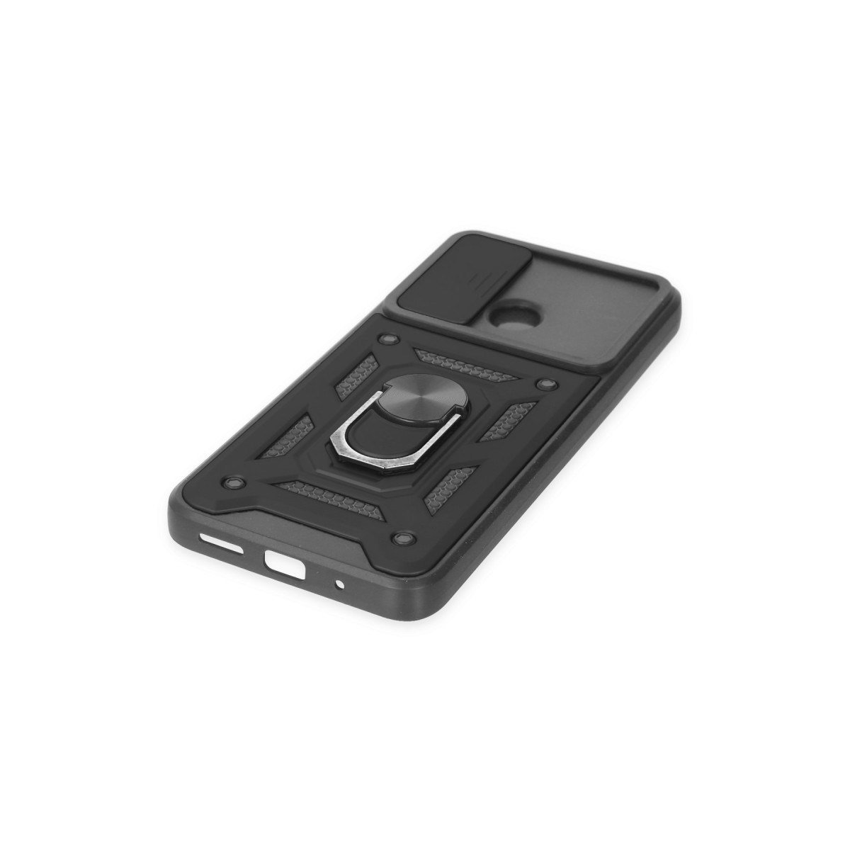 Redmi 10C Kılıf Pars Lens Yüzüklü Silikon - Siyah