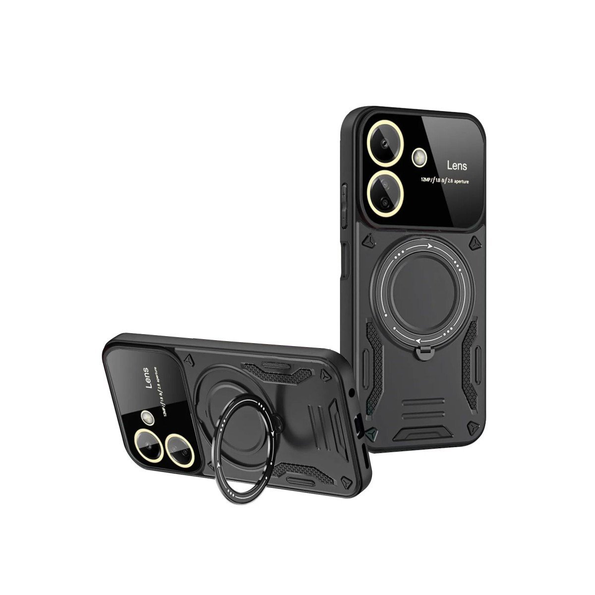Redmi 13C Kılıf Joy Lens Standlı Kapak - Siyah