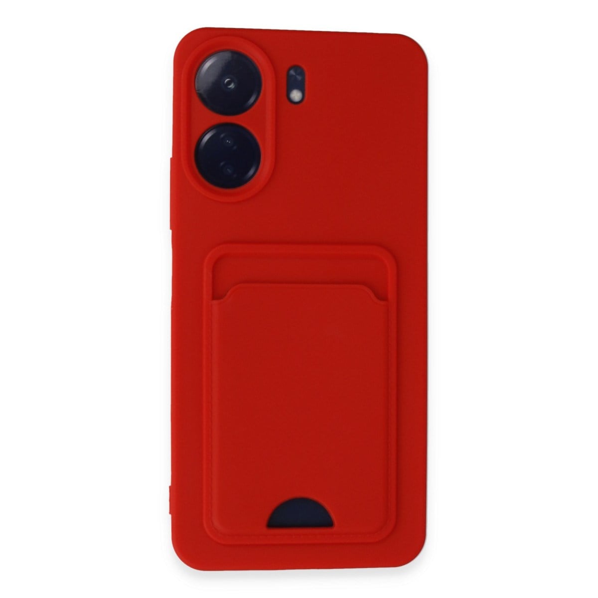 Redmi 13C Kılıf Kelvin Kartvizitli Silikon - Kırmızı