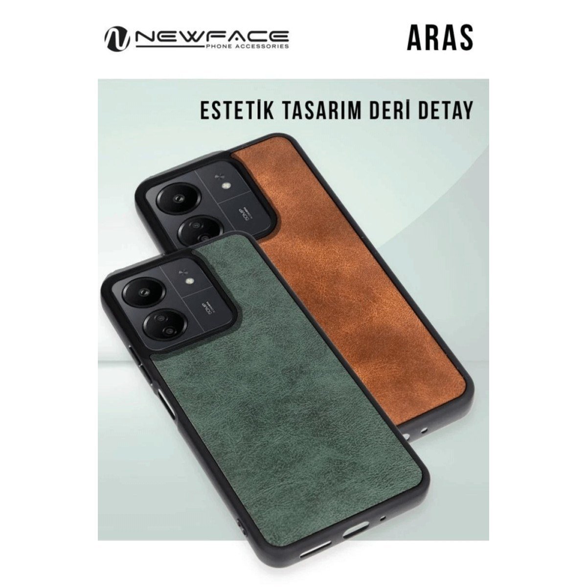 Redmi 14C Kılıf Aras Deri Kapak - Siyah