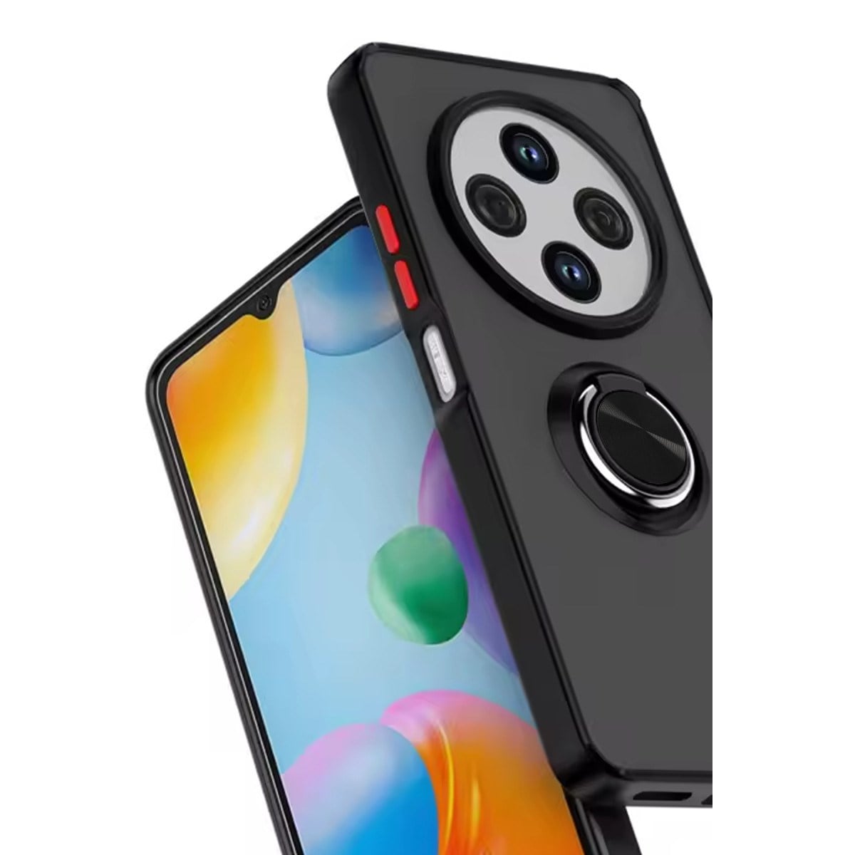 Redmi 14C Kılıf Montreal Yüzüklü Silikon Kapak - Kırmızı