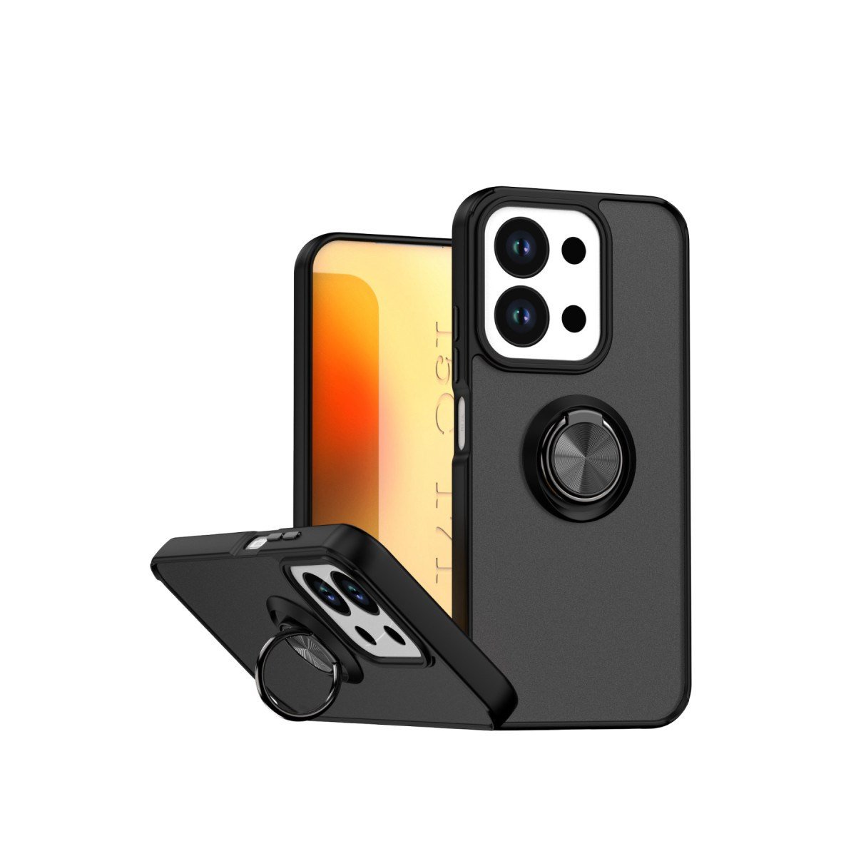 Redmi 15C 4G Montreal Yüzüklü Silikon Kapak - Siyah