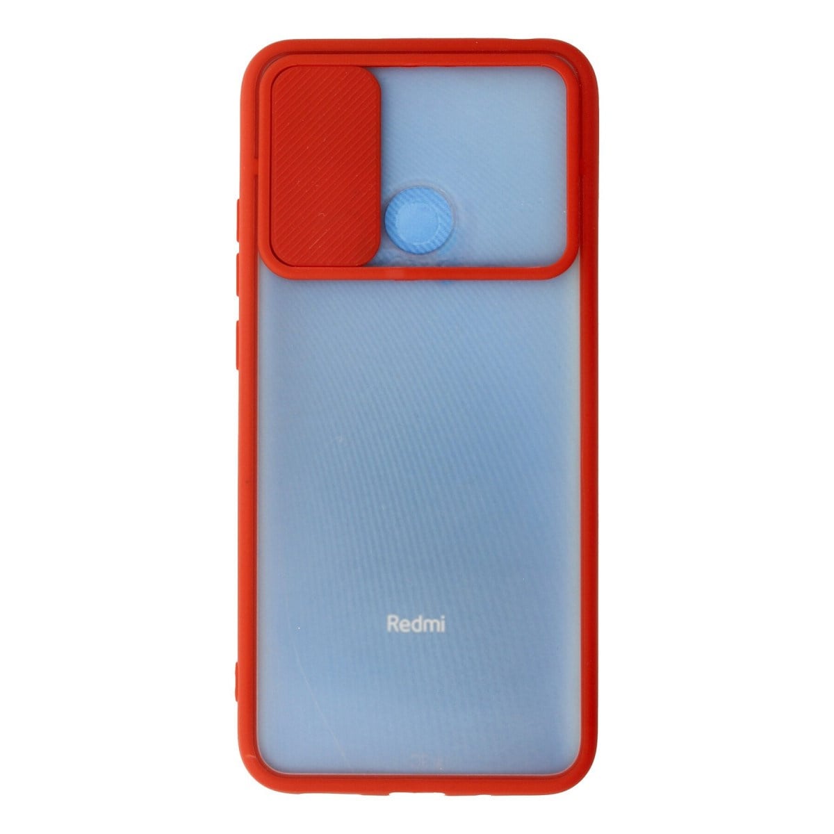 Redmi 9C Kılıf Palm Buzlu Kamera Sürgülü Silikon - Kırmızı