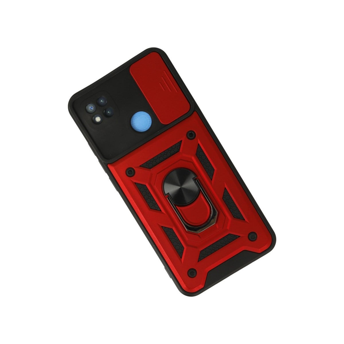 Redmi 9C Kılıf Pars Lens Yüzüklü Silikon - Kırmızı