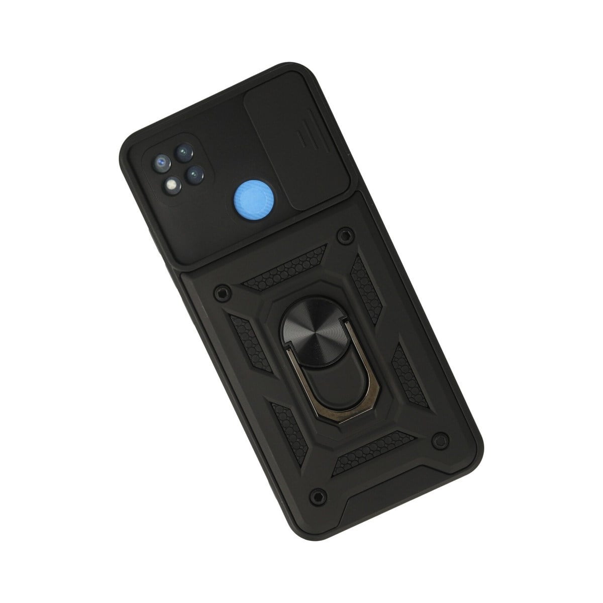 Redmi 9C Kılıf Pars Lens Yüzüklü Silikon - Siyah