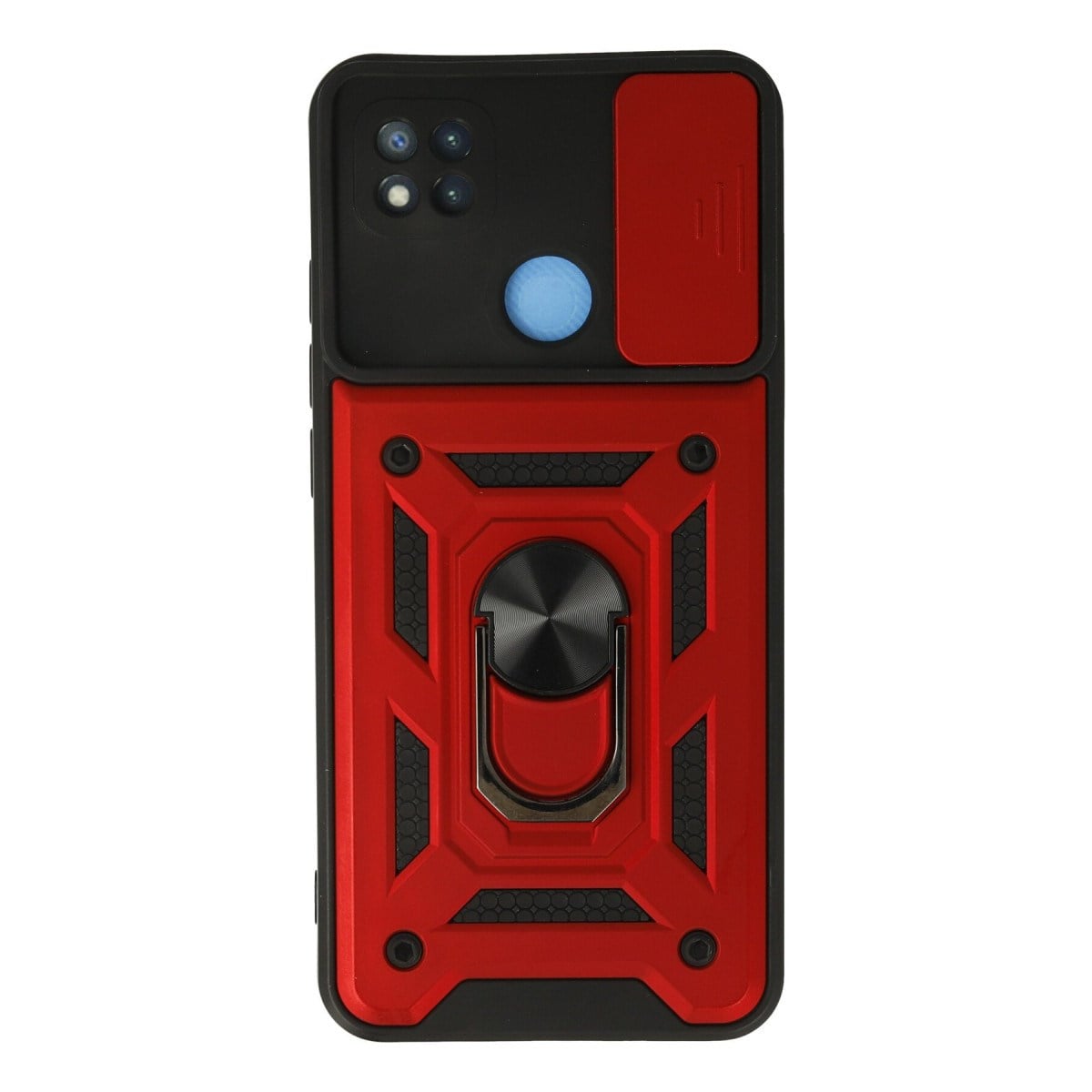 Redmi 9C Kılıf Pars Lens Yüzüklü Silikon - Kırmızı