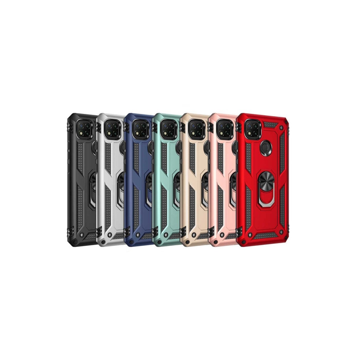 Redmi 9C Kılıf Sofya Yüzüklü Silikon Kapak - Gold