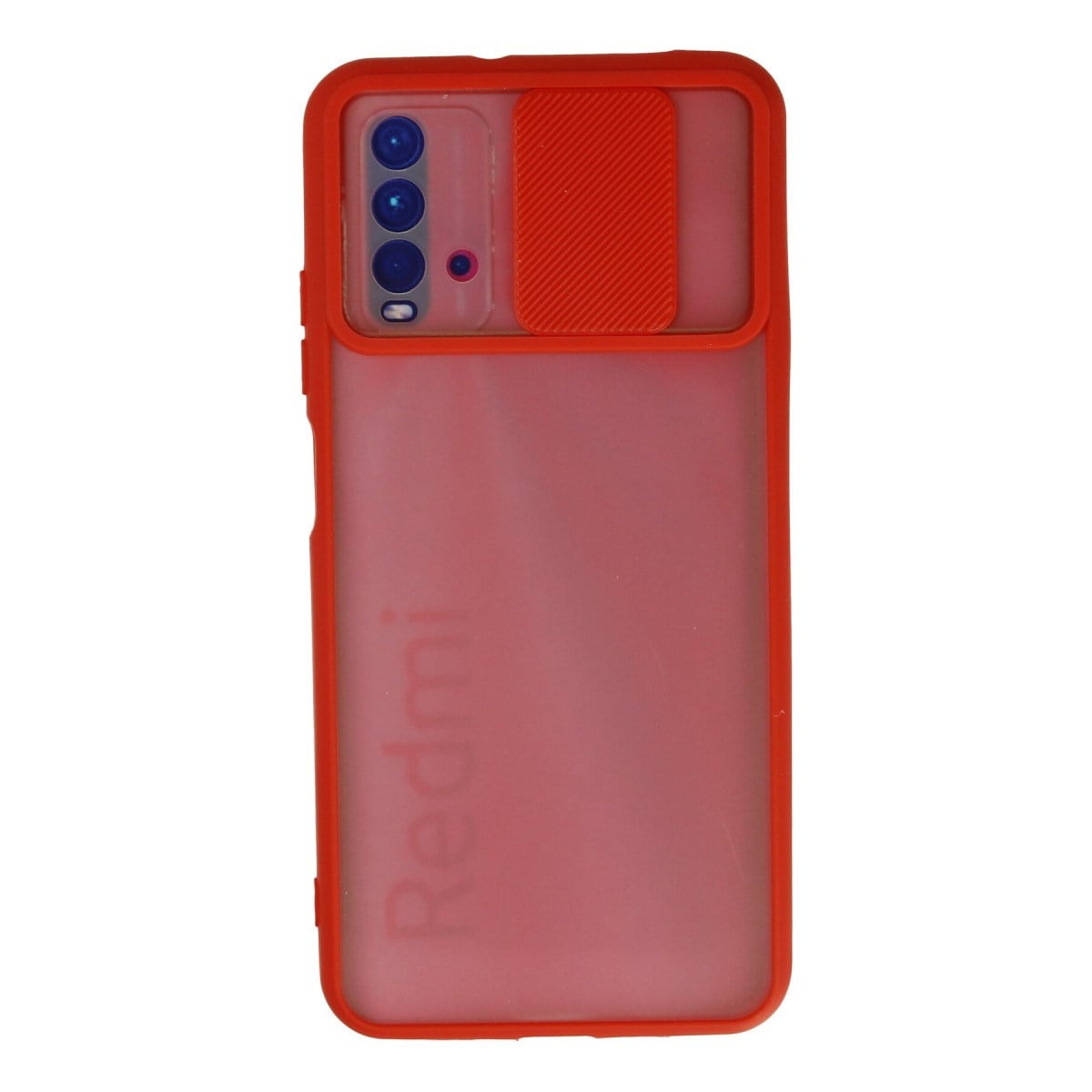 Redmi 9T Kılıf Palm Buzlu Kamera Sürgülü Silikon - Kırmızı