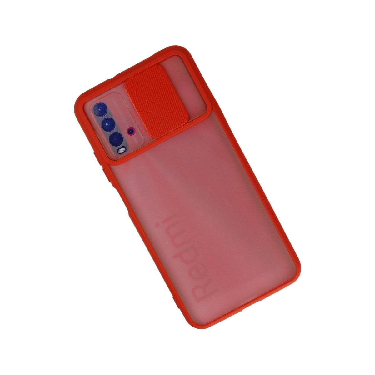Redmi 9T Kılıf Palm Buzlu Kamera Sürgülü Silikon - Kırmızı