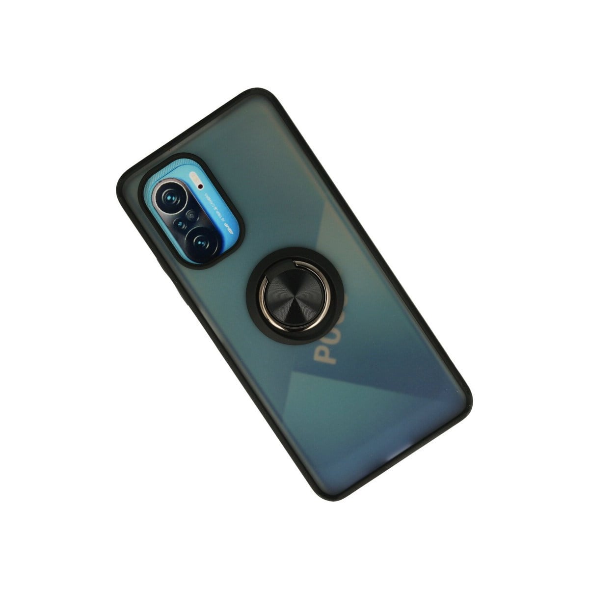 Redmi K40 Kılıf Montreal Yüzüklü Silikon Kapak - Siyah
