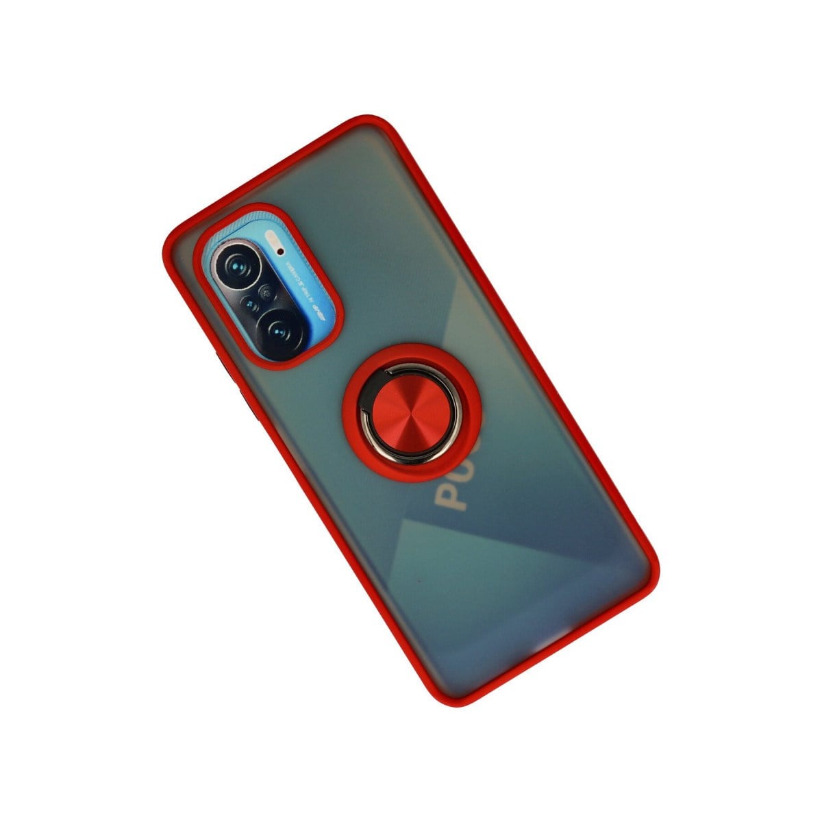 Redmi K40 Kılıf Montreal Yüzüklü Silikon Kapak - Kırmızı