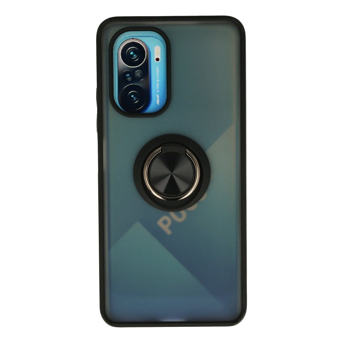 Redmi K40 Kılıf Montreal Yüzüklü Silikon Kapak - Siyah