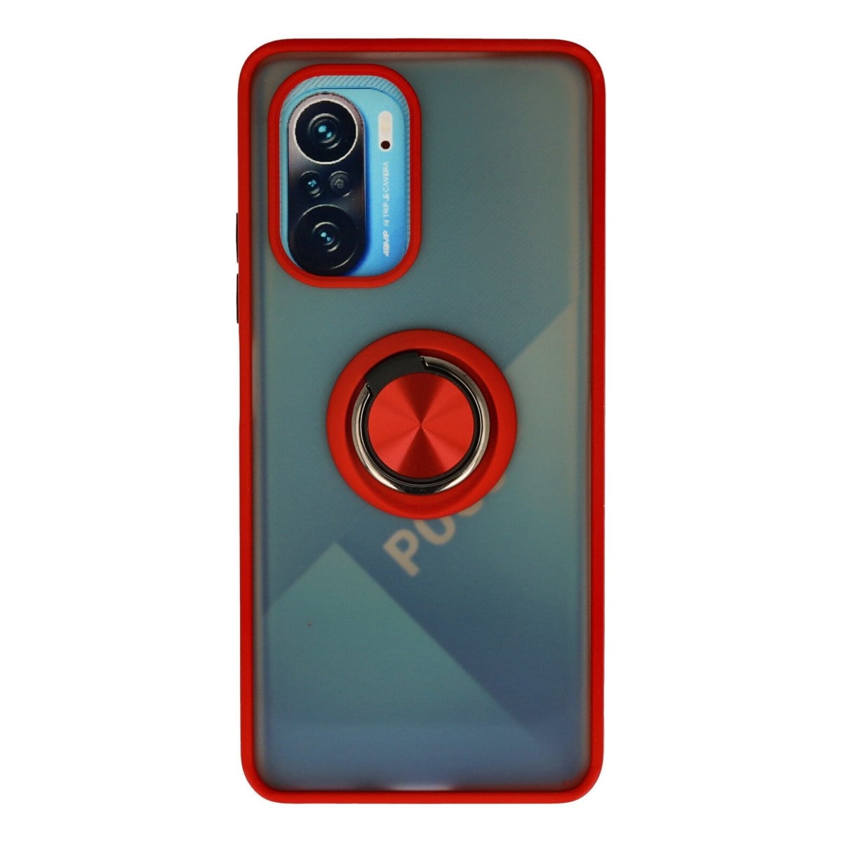 Redmi K40 Kılıf Montreal Yüzüklü Silikon Kapak - Kırmızı
