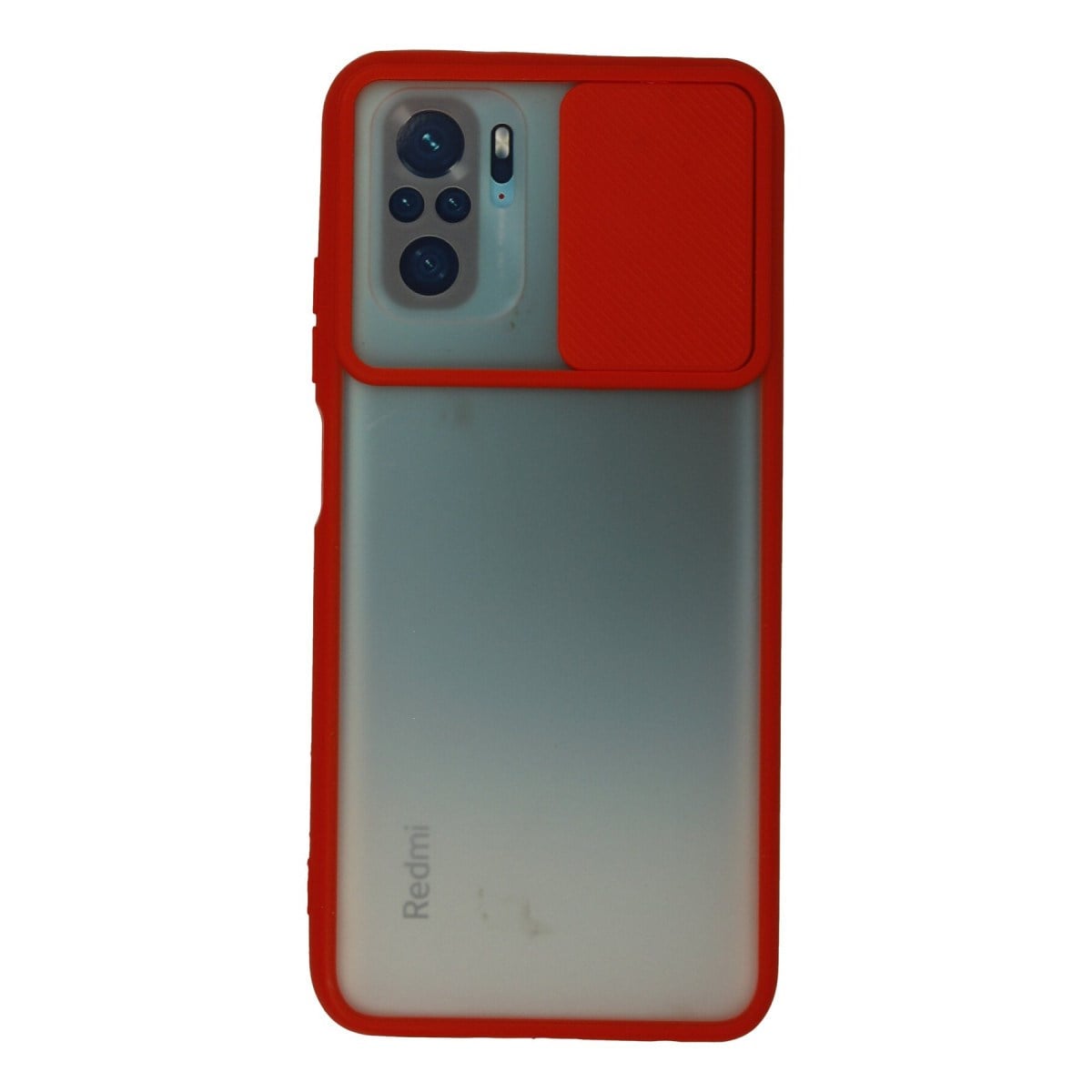 Redmi Note 10 Kılıf Palm Buzlu Kamera Sürgülü Silikon - Kırmızı