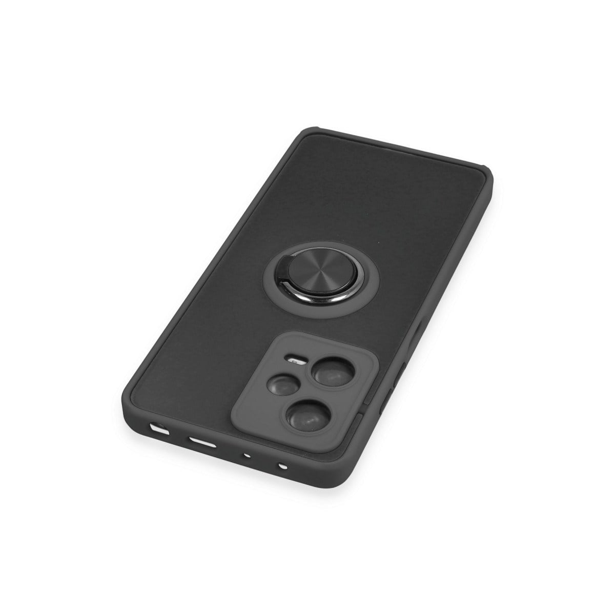 Redmi Note 12 5G Kılıf Montreal Yüzüklü Silikon Kapak - Siyah