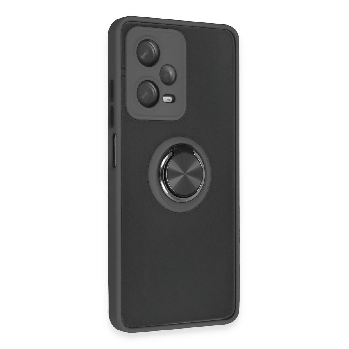 Redmi Note 12 5G Kılıf Montreal Yüzüklü Silikon Kapak - Siyah